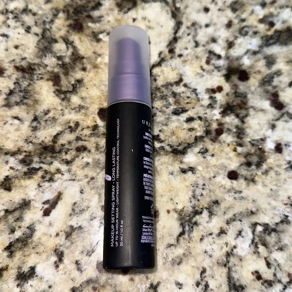 Urban Decay All Nighter Waterproof Makeup Setting Spray 1 oz size, half full